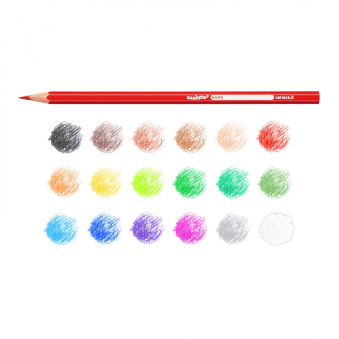 Creioane colorate pentru copii la set de 18 buc - Carioca. [2]