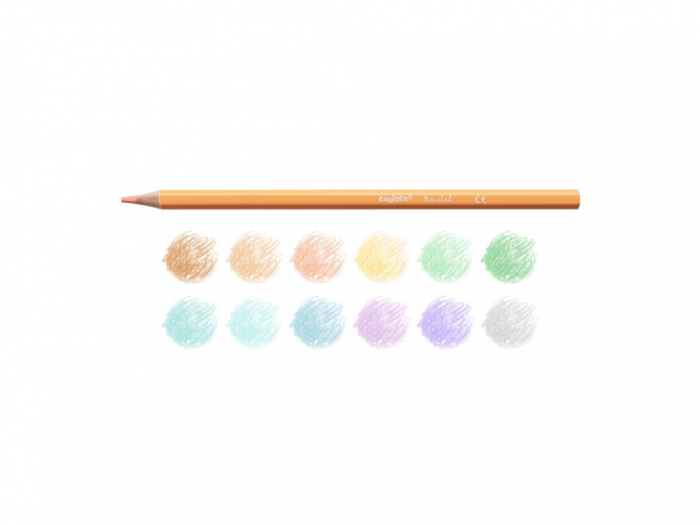 Creioane de colorat pentru copii set 12 culori Carioca Pastel. [2]