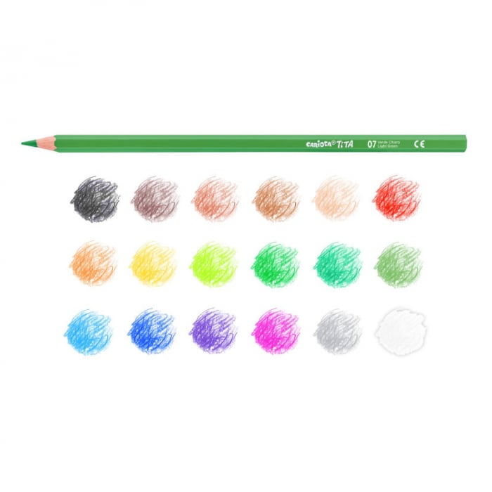 Creioane de colorat pentru copii set 18 culori Carioca Tita. [2]