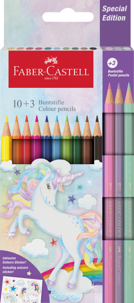 Creioane colorate 10+3 culori unicorni faber-castell [1]