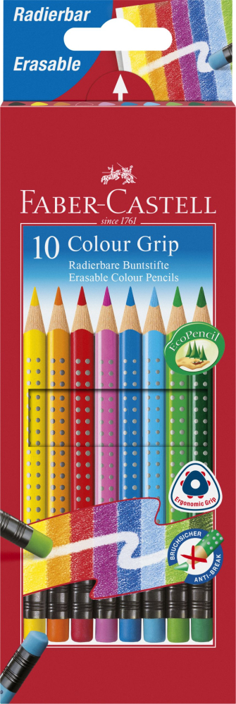 Creioane colorate 10 culori cu guma grip 2001 faber-castell [1]