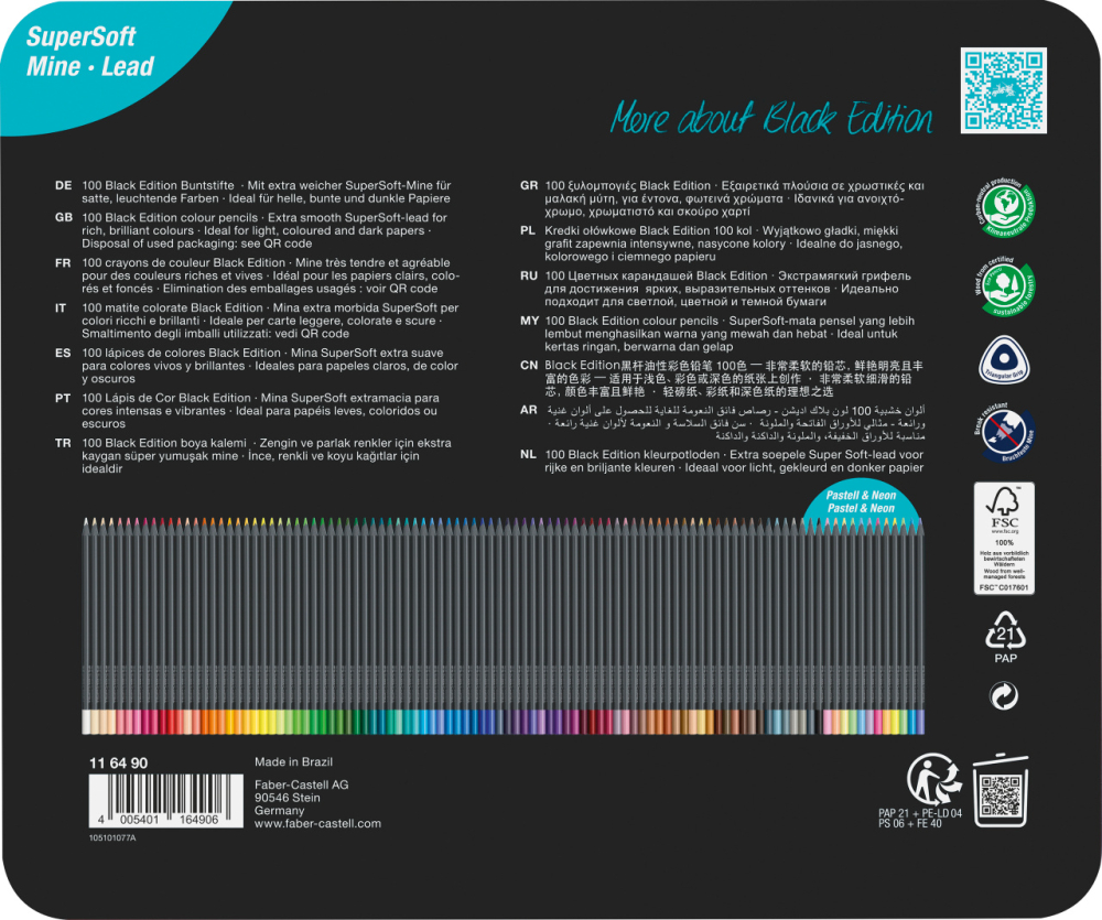 Creioane colorate 100 culori black edition cutie metal faber-castell [4]