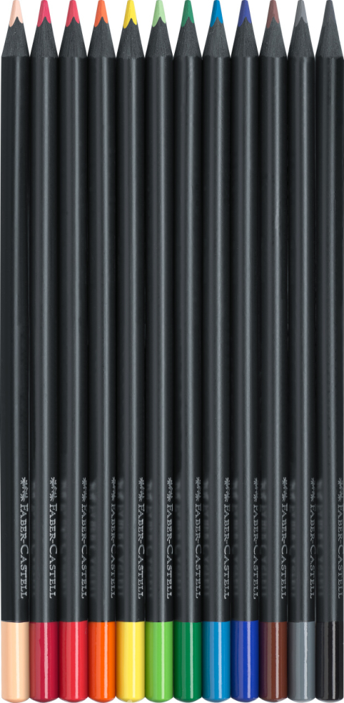 Creioane colorate 12 culori black edition faber-castell [3]