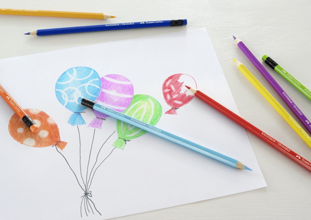 Creioane colorate 12 culori cu guma eco faber-castell [5]