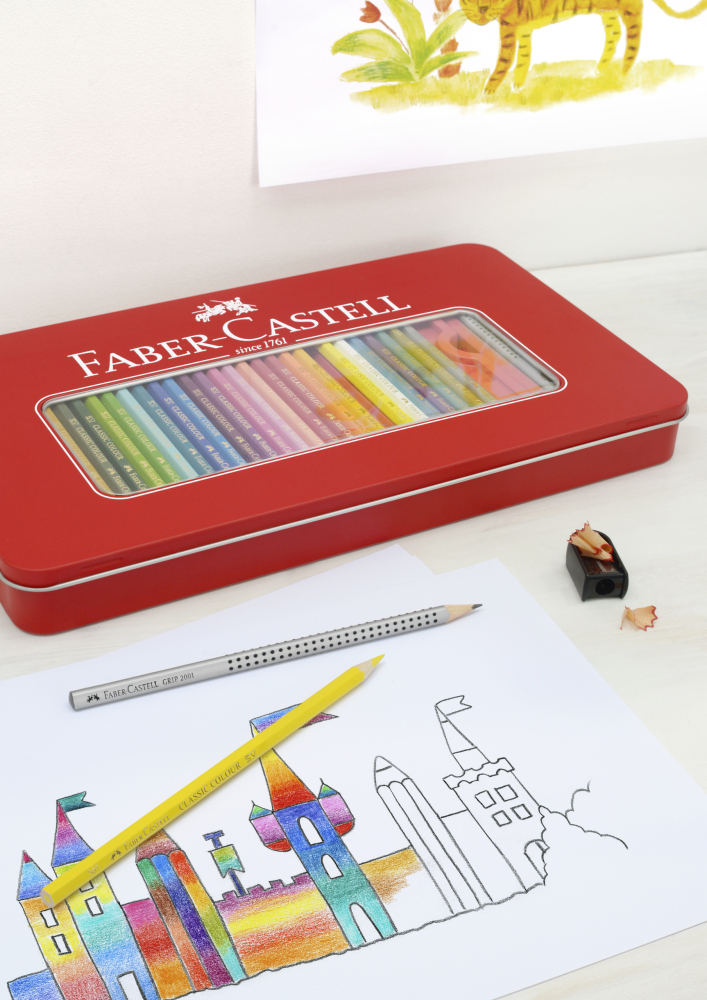 Creioane colorate 12 culori cutie metal-2 faber-castell [2]