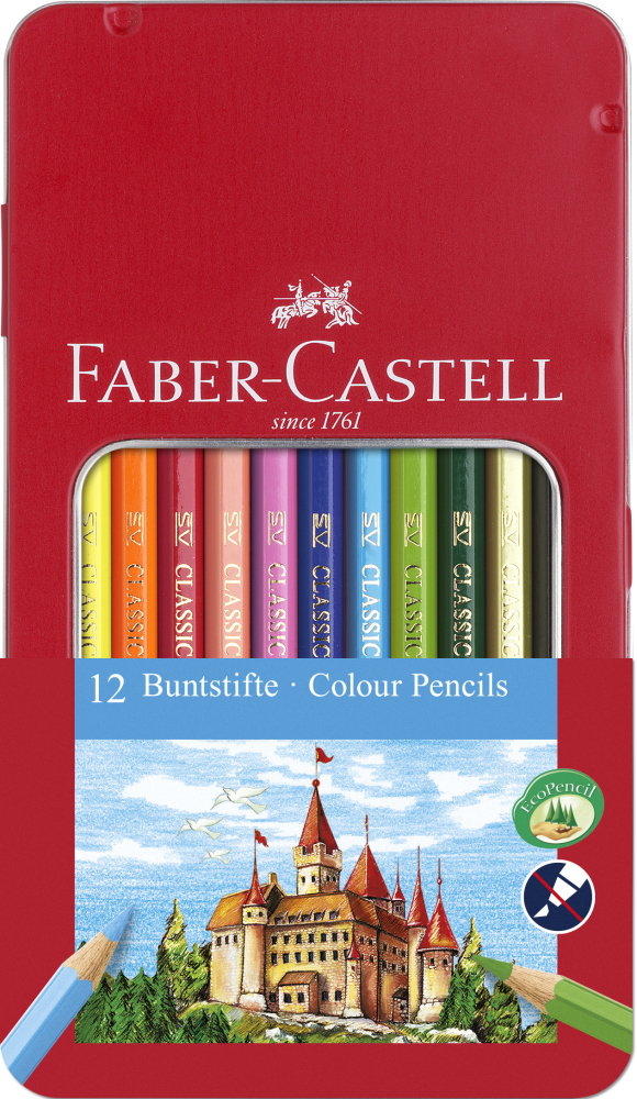 Creioane colorate 12 culori cutie metal-2 faber-castell [1]