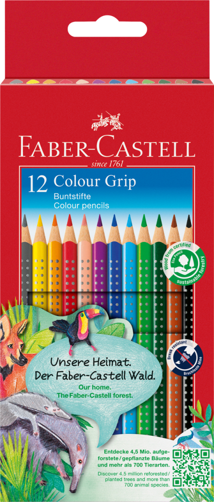 Creioane colorate 12 culori grip 2001 faber-castell [1]