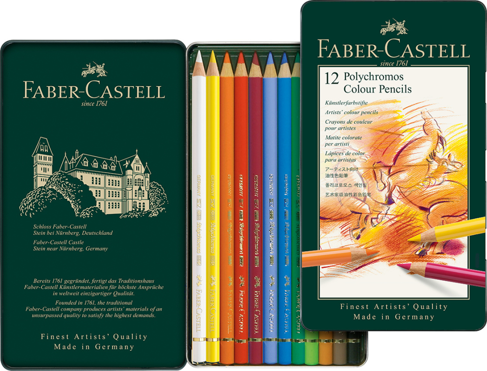 Creioane colorate 12 culori polychromos faber-castell [2]