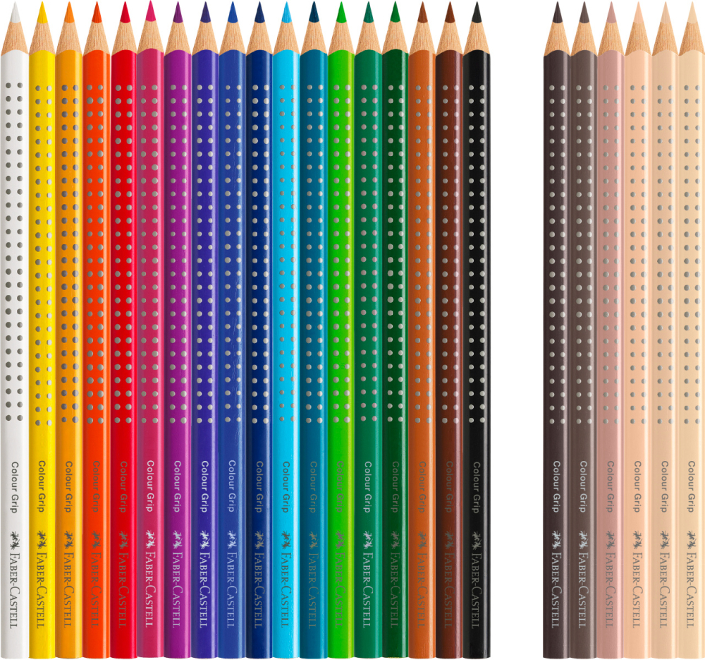 Creioane colorate 18+6 culori + tonurile pielii grip 2001 faber-castell [2]
