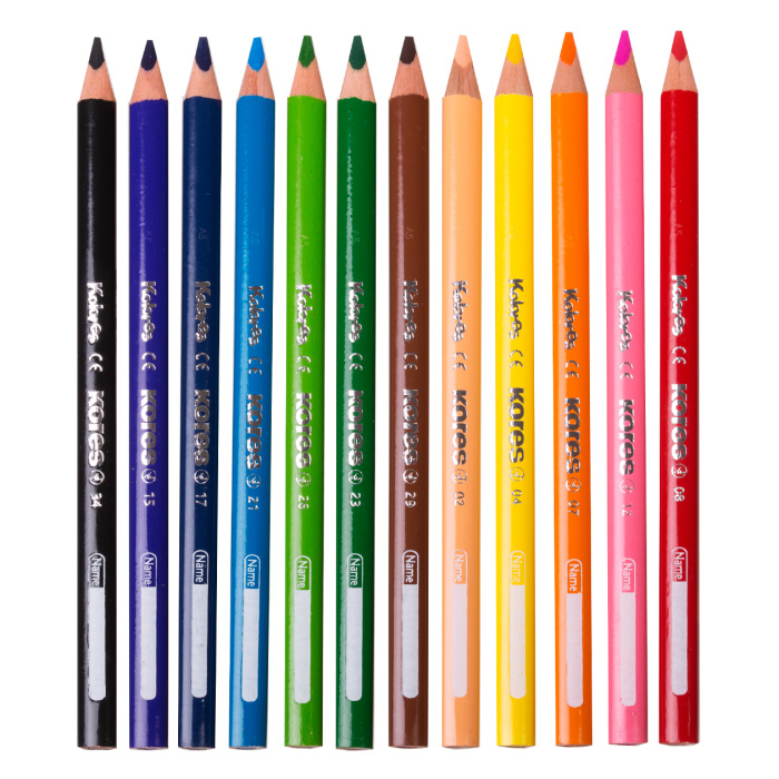 Creioane colorate 24 culori + ascutit. triunghiulare jumbo kores [2]