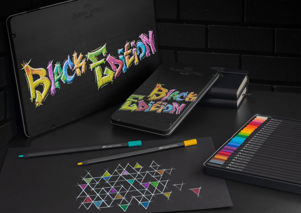 Creioane colorate 24 culori black edition cutie metal faber-castell [5]
