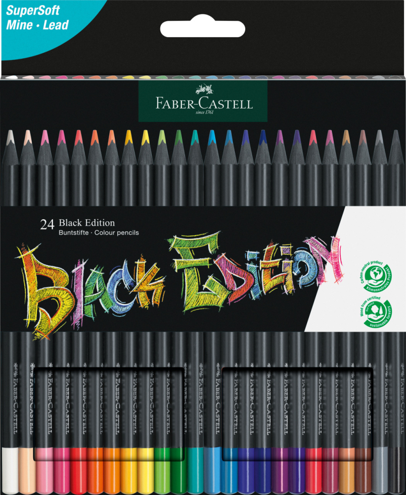 Creioane colorate 24 culori black edition faber-castell [1]