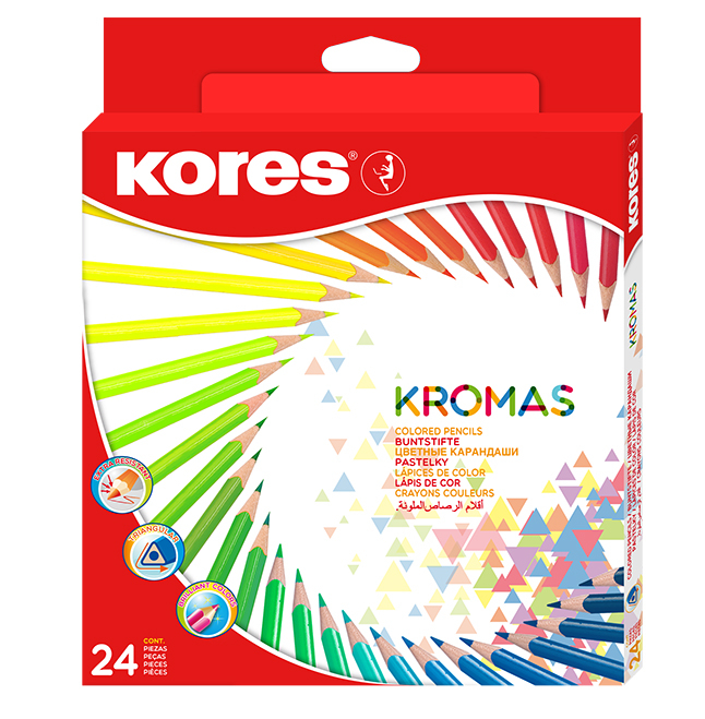 Creioane colorate 24 culori triunghiulare eco kores [1]