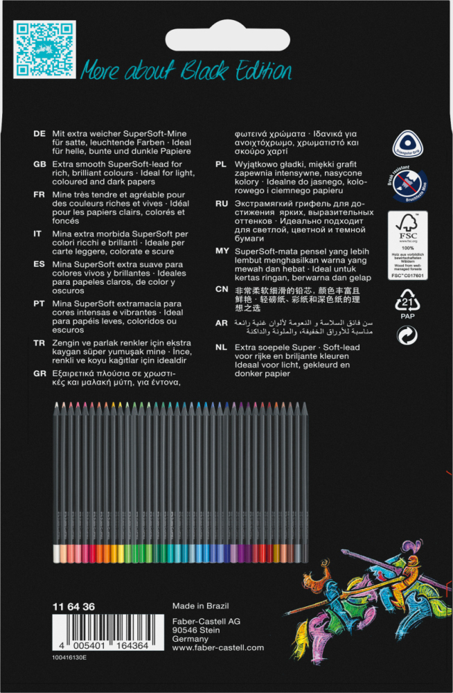 Creioane colorate 36 culori black edition faber-castell [2]