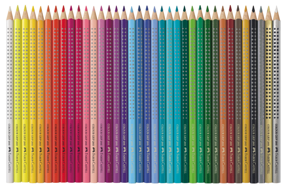 Creioane colorate 36 culori cutie metal grip 2001 faber-castell [3]