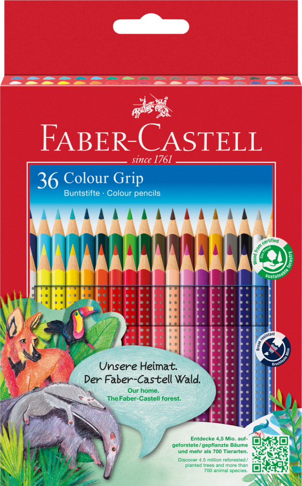 Creioane colorate 36 culori grip 2001 faber-castell [1]