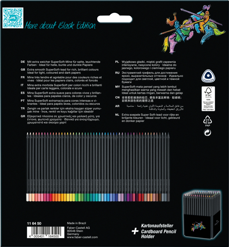 Creioane colorate 50 culori black edition faber-castell [4]