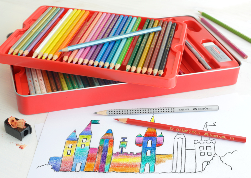 Creioane colorate 60 culori cutie metal faber-castell [2]
