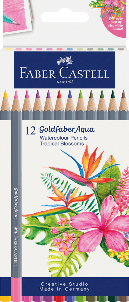 Creioane colorate aquarelle 12 culori goldfaber tropical collection faber-castell [1]