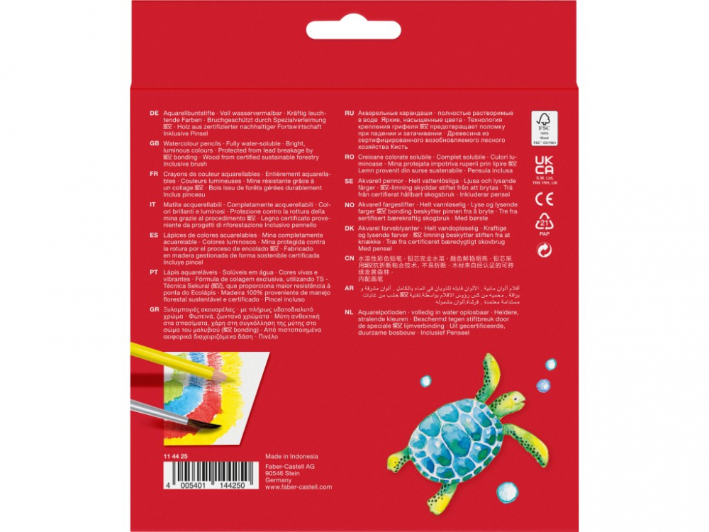 Creioane colorate hexagonale acuarelă + pensulă Faber-Castell 24 culori/set [2]