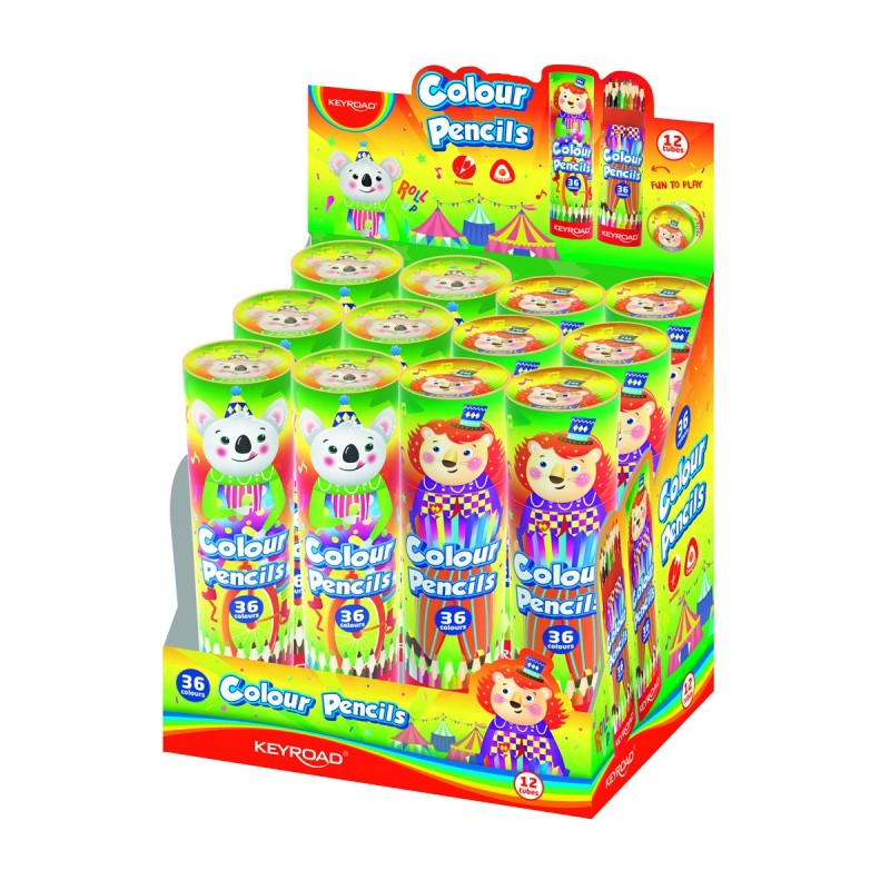 Creioane colorate Keyroad KR972719, triunghiulare, 36 culori, cutie carton [3]