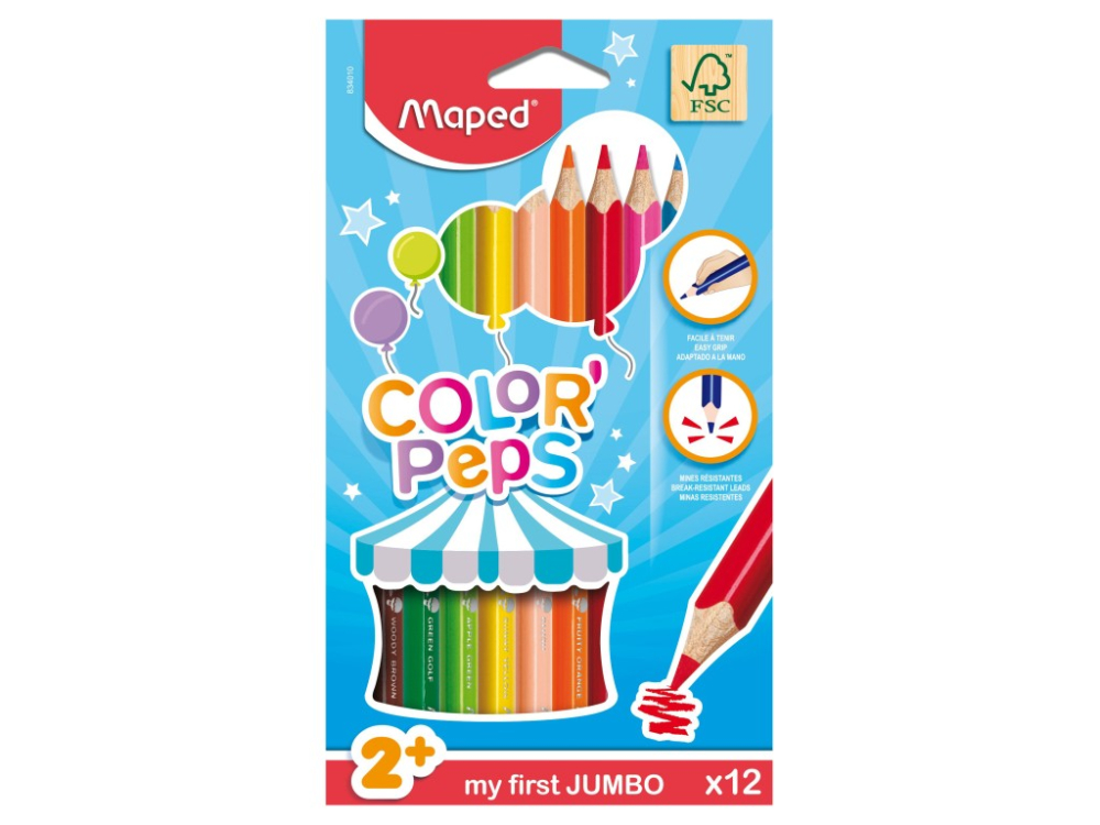 Creioane colorate Maped Color'Peps My First Jumbo 12 culori/set FSC [1]