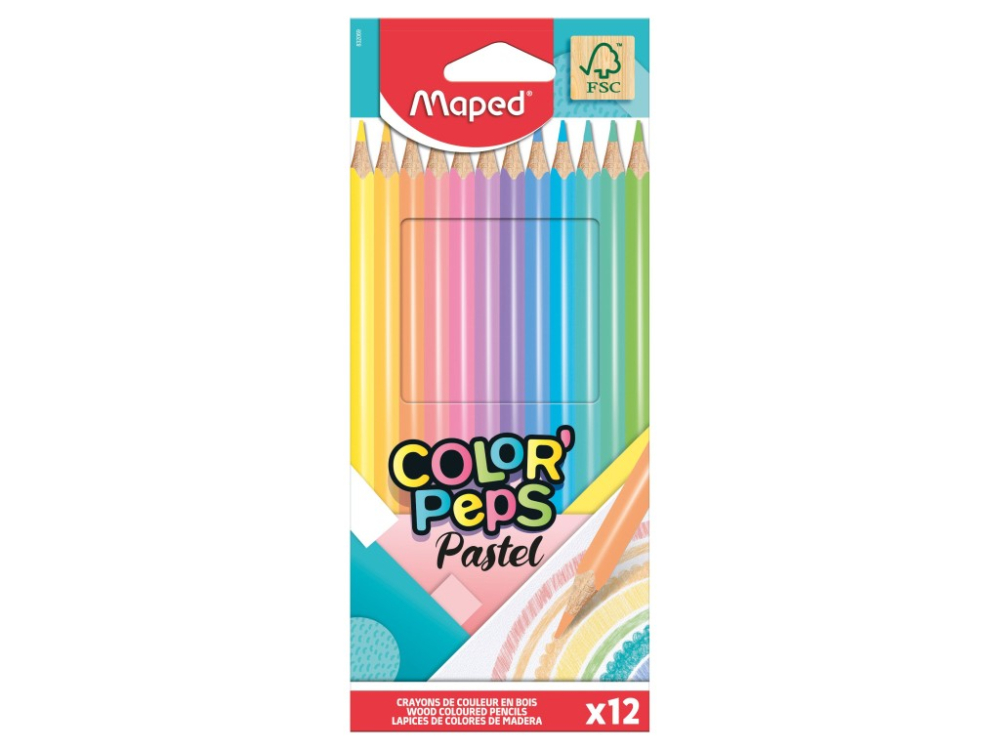 Creioane colorate Maped Color'Peps Pastel 12 culori/set FSC [1]