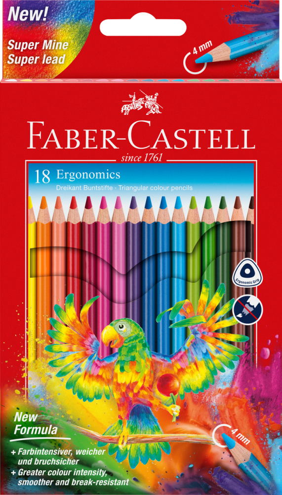 Creioane colorate triunghiulare 18 culori ergonomics faber-castell [1]
