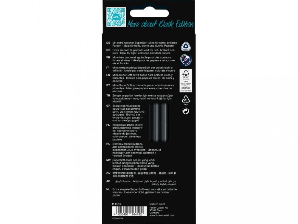 Creioane colorate triunghiulare black edition skin tones Faber-Castell 12 culori/set [3]