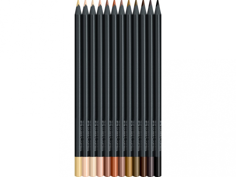 Creioane colorate triunghiulare black edition skin tones Faber-Castell 12 culori/set [2]