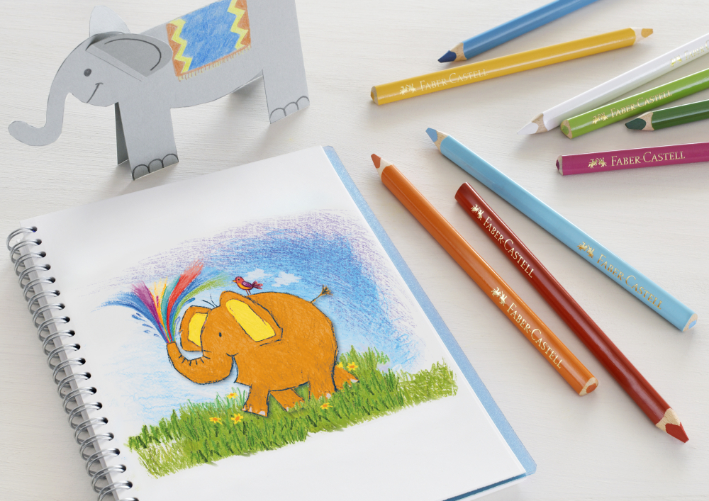 Creioane colorate triunghiulare jumbo 12 culori faber-castell [2]