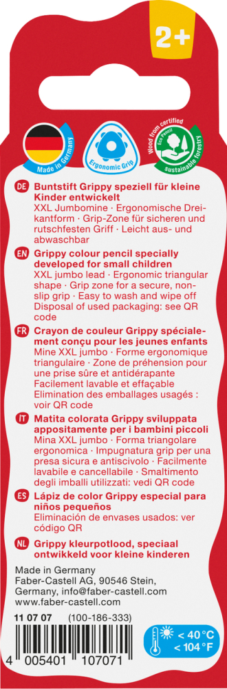 Creioane colorate xxl 3 culori de baza grippy faber-castell [2]