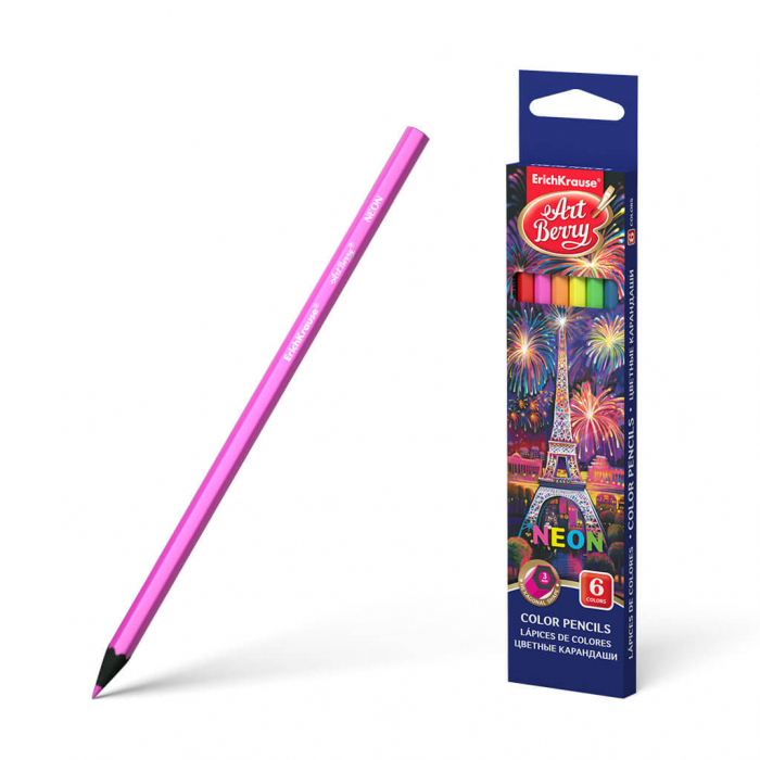 Creioane hexagonale de culoare Neon, 6 culori [3]