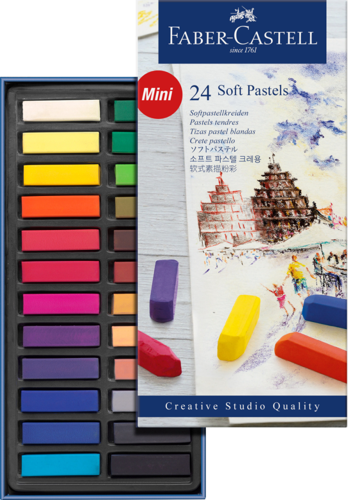 Creioane pastel soft mini 24 culori faber-castell [2]