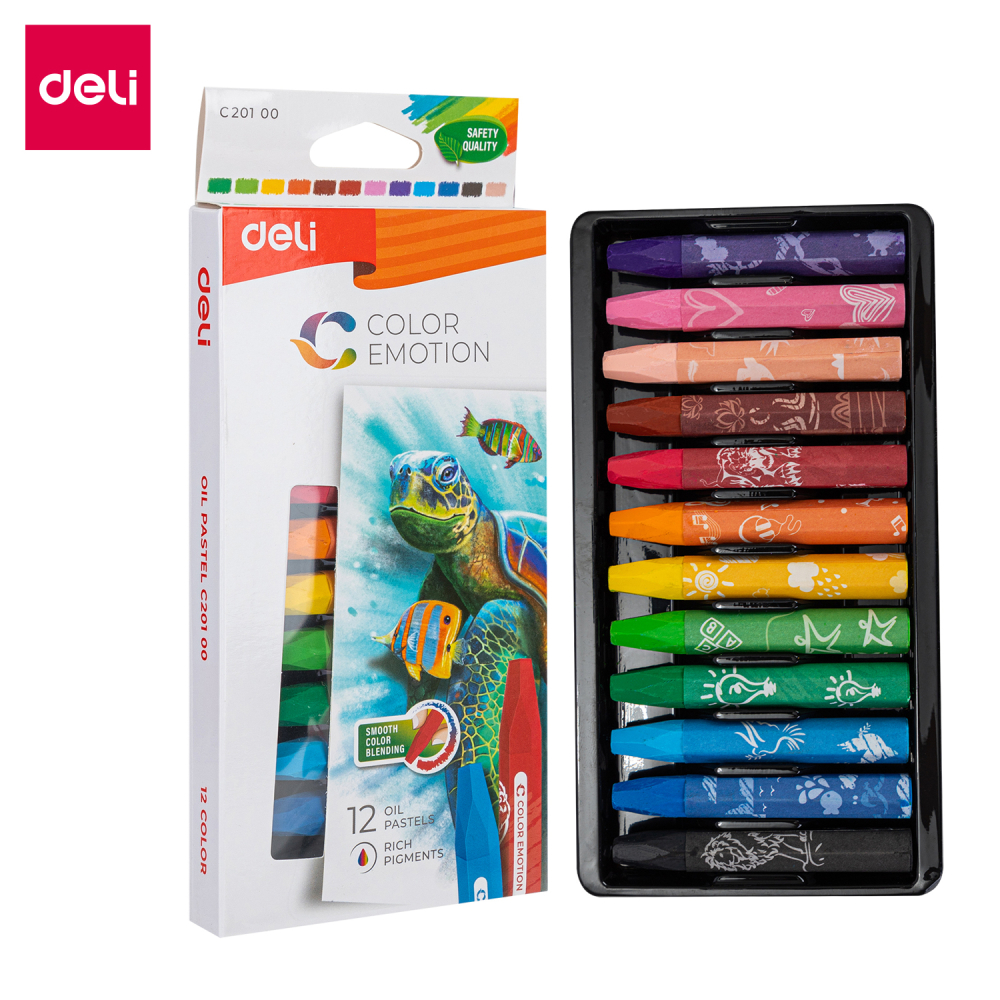Creioane ulei pastel 12 culori color emotion deli [3]