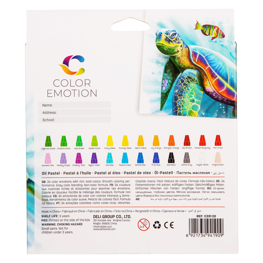 Creioane ulei pastel 24 culori color emotion deli [2]