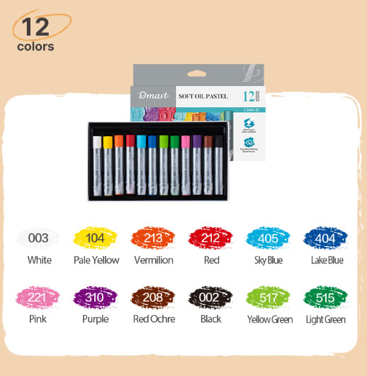 Creioane ulei pastel profesionale 12 culori dmast by pebeo [2]