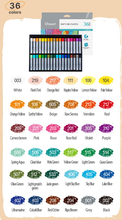 Creioane ulei pastel profesionale 36 culori dmast by pebeo [4]