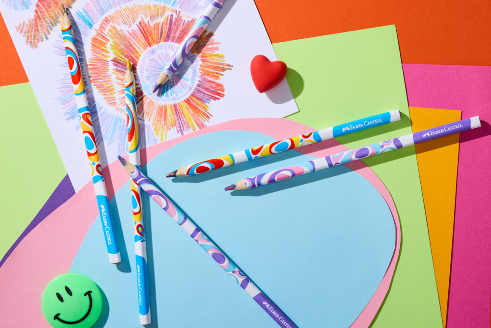 Creion colorat multicolor rosu-galben-albastru faber-castell [2]