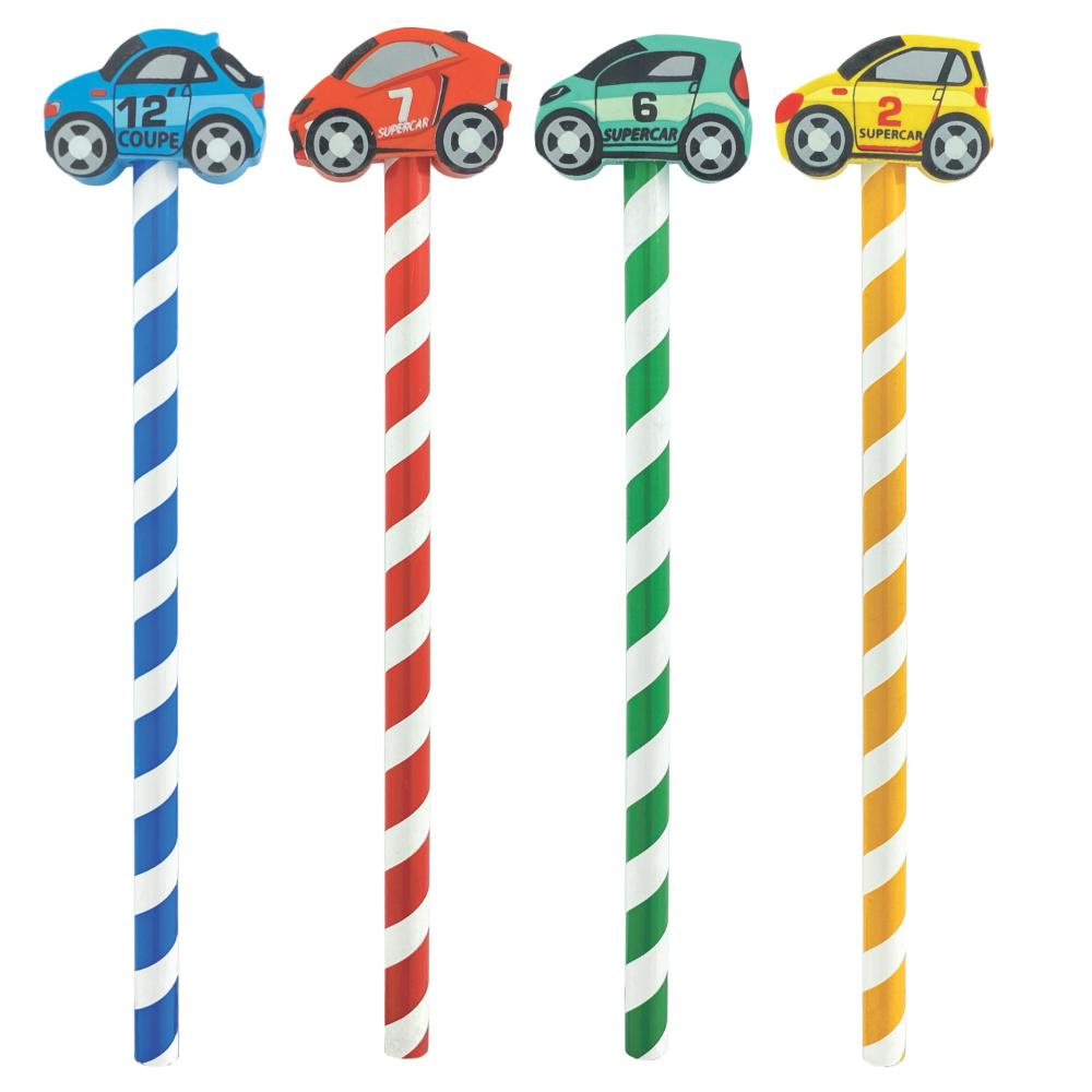 Creion grafic Masina cu radiera, 4 modele (24 buc/display), copii varsta 4 ani+,6 ani+,8 ani+ [2]