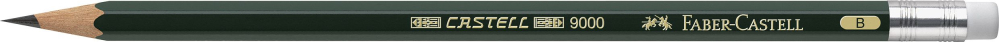 Creion grafit b cu guma castell 9000 faber-castell [2]