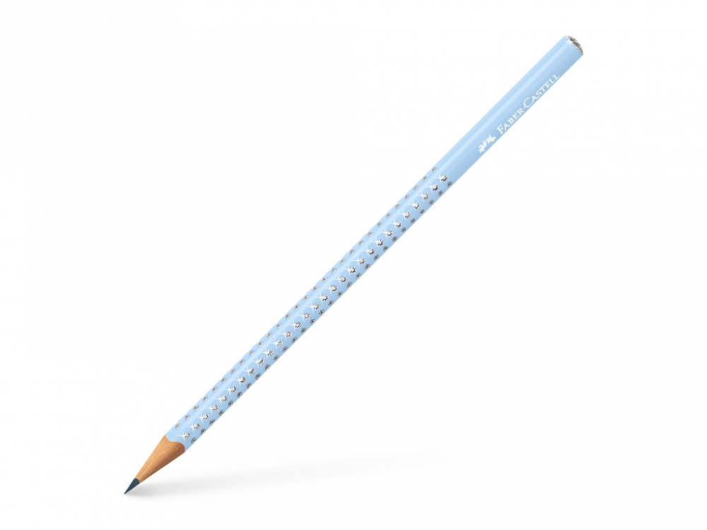 Creion grafit B rotund sparkle bleu sky 2024 Faber-Castell [1]