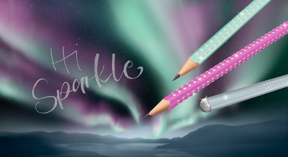Creion grafit b sparkle menta 2026 faber-castell [5]