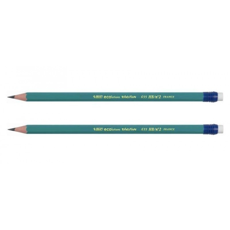 Creion grafit Bic Evolution 655 8803323, HB, corp hexagonal verde, cu guma de sters [3]