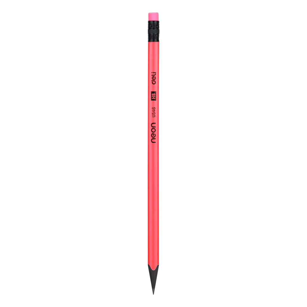 Creion grafit cu guma fara lemn hb neon deli [3]