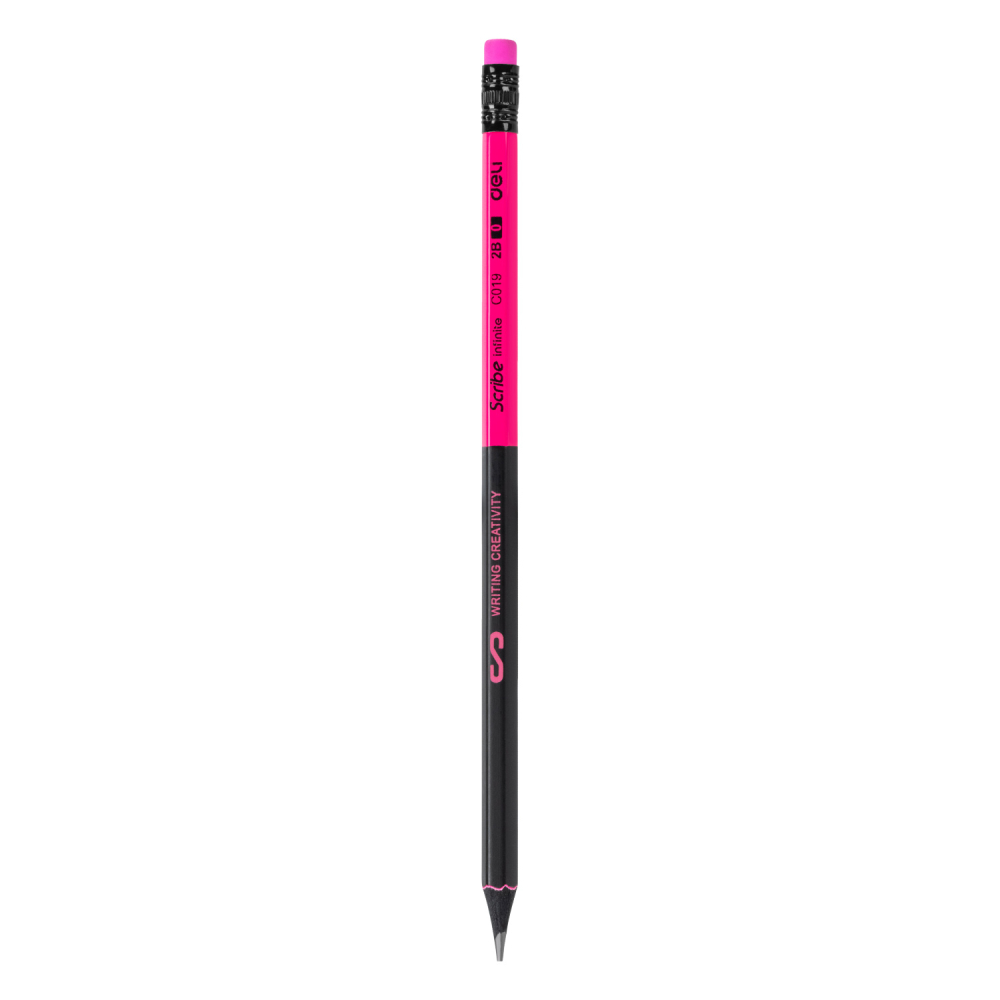 Creion grafit cu guma lemn negru 2b deli [3]