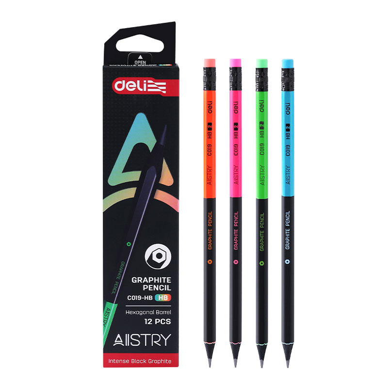 Creion grafit cu guma lemn negru hb deli [4]