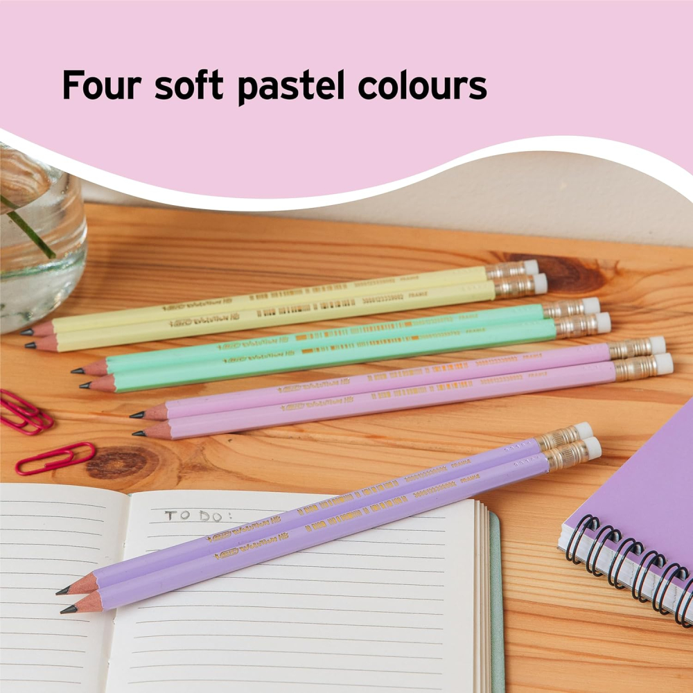Creion grafit hb cu guma eco evolution pastel 12/cut bic [5]