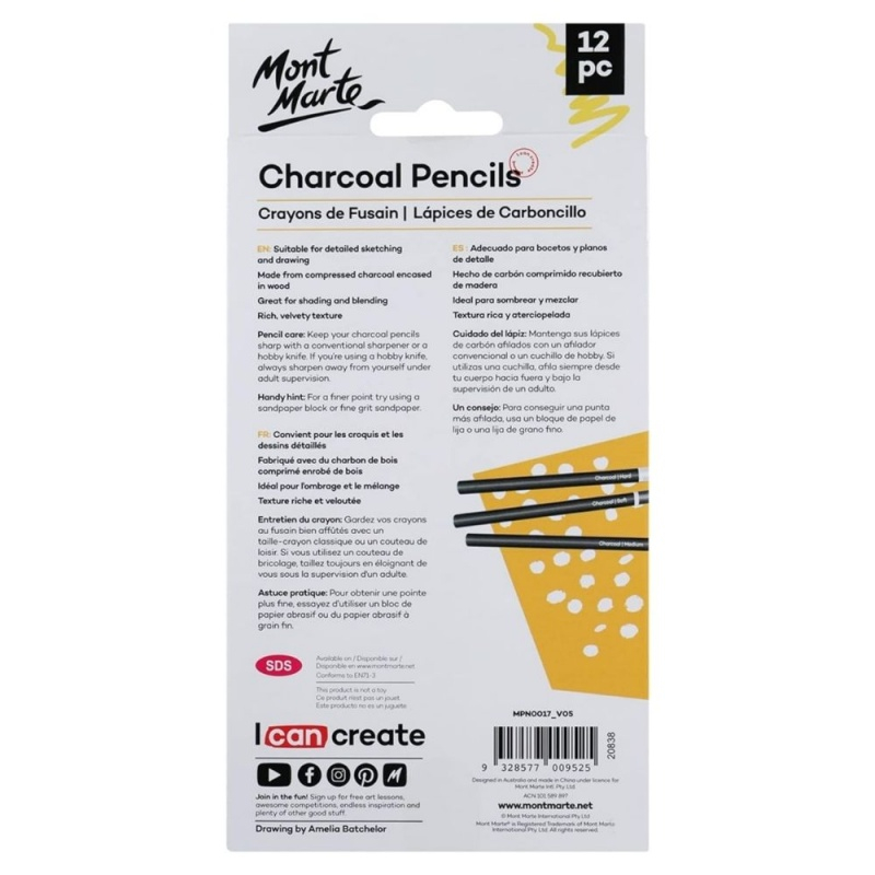 Creion grafit Mont Marte MPN0017, 3 tarii diferite, set 12 buc [2]