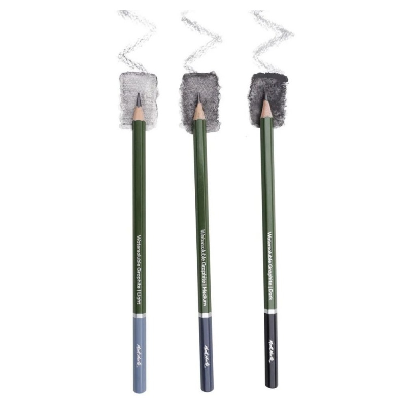 Creion grafit Mont Marte MPN0123, acuarelabile, ascutitoare, pensula, set 3 buc [3]